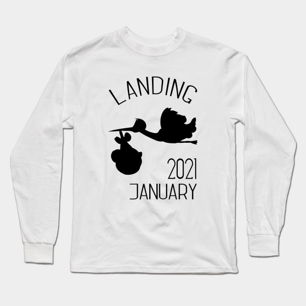 Stork landing 2021 Long Sleeve T-Shirt by Die Designwerkstatt